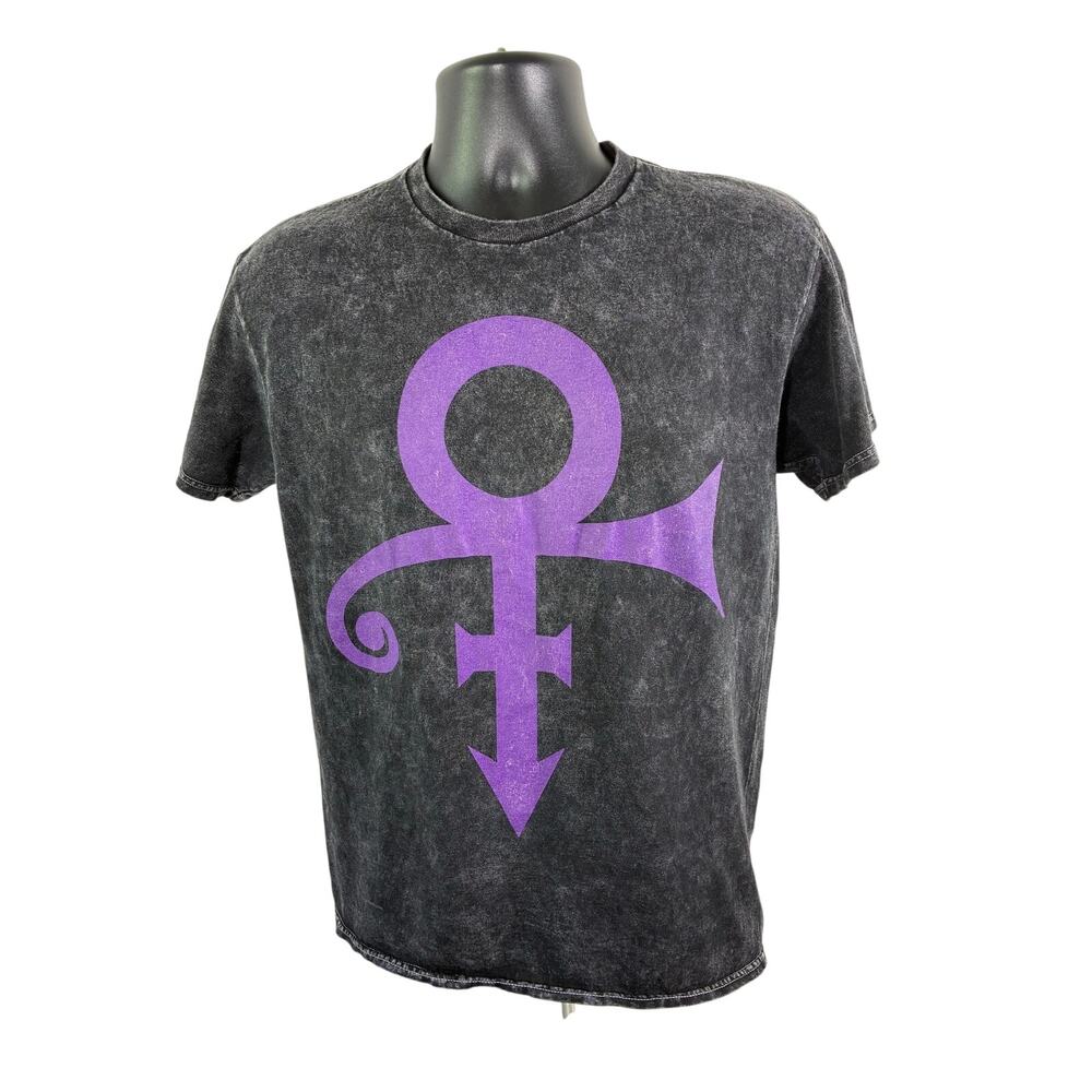 Prince Love Symbol Purple Logo Acid Wash T Shirt Medium